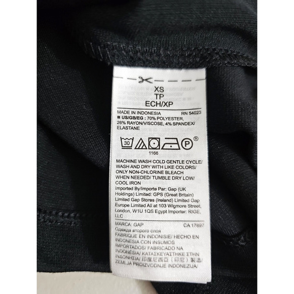 GAP~Woman Sz XS~Black/White Color Block Long Bell Sleeve Dress Boat Neck Unlined - Picture 4 of 13